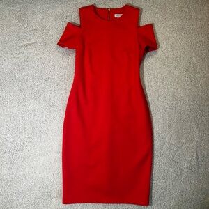 Calvin Klein off the shoulder / peekaboo dress in pink Size 4